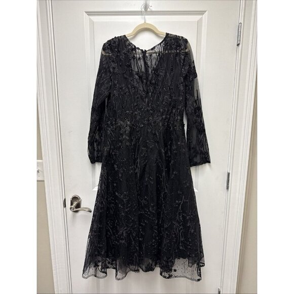 Mac Duggal Black Lace Midi Dress - Picture 7 of 9